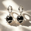Gothic Heart Glass Drop Earrings