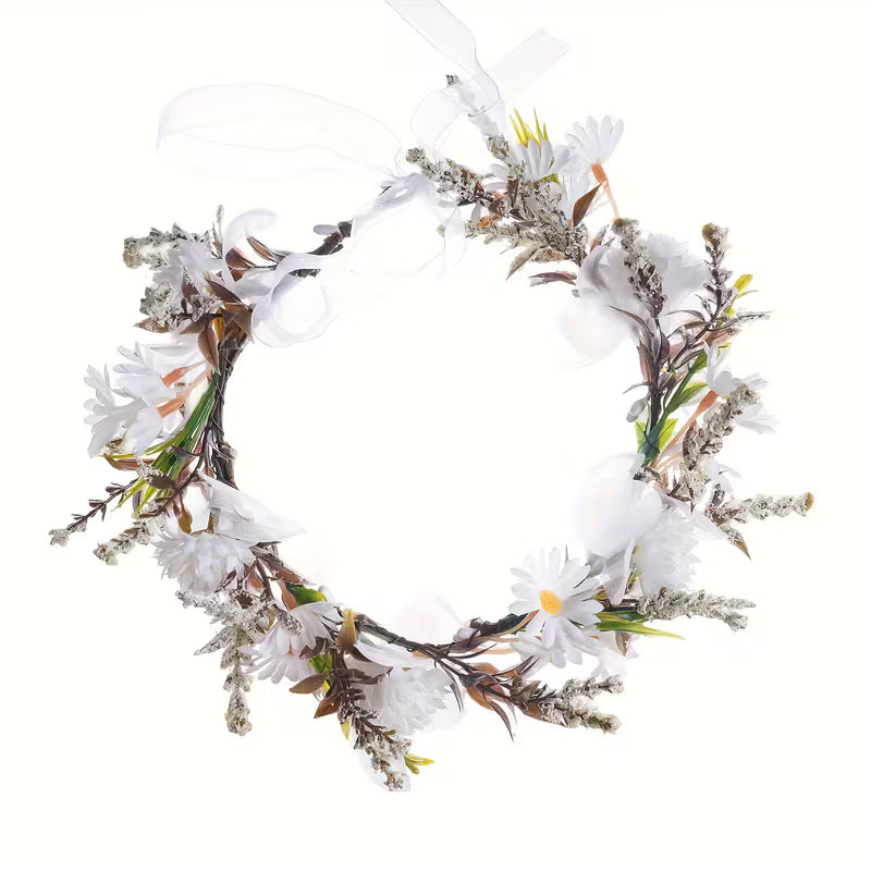 Pink Floral Forest  Ethereal Flower Crown