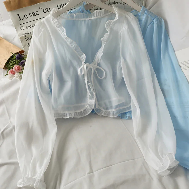 Victorian Long Sleeve Thin Breathable Cardigan Blouse