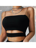 Sexy Cut-Out Short Tee Shirt Crop Top