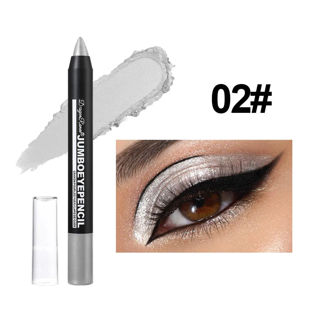 Smoky Dark Green Eyeshadow Pencil Stick Waterproof Pearlescent 12 Colors Metallic Glitter Eye Shadow Highlighter Pen Makeup Tool