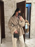 Fur Patchwork Woolen Short Coat
