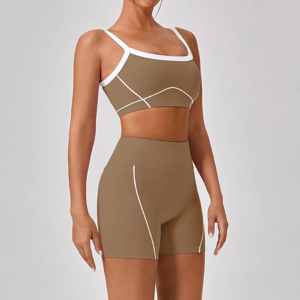 Womens 2 Piece Workout Running Sets,Hot Shot Skort Set Y2K Cropped Tank Top and Pants Outfits Sweatsuits