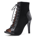 Black Summer High Heels Ankle Boots