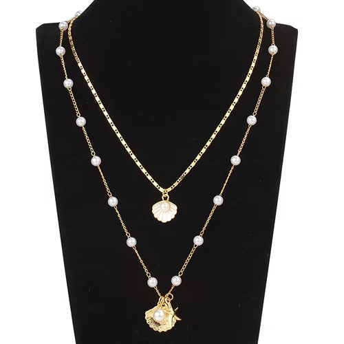 2-Piece Bohemian Shell Starfish Necklace Set
