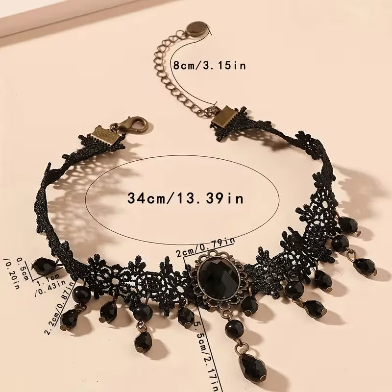 2-Piece Gothic Choker Necklace Set