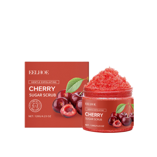 EELHOE Cherry Sugar Body Scrub Gentle Exfoliating Cleanse Hydrating Moisturizing Body Care