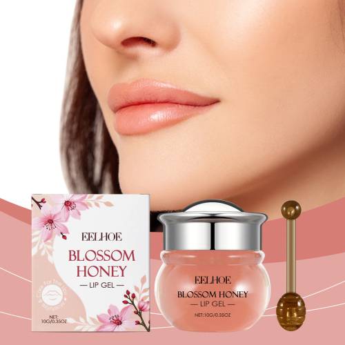 EELHOE Cherry Blossom Sleep Lip Gel, Cherry Honey Lip Balm Brightening Lip Skin Moisturizing Lip Care