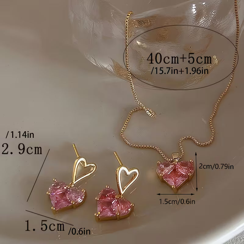 Y2K Heart Jewelry Set